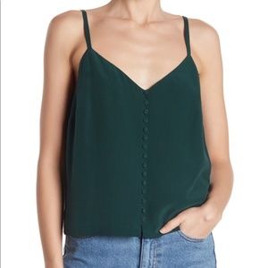 NWT Size10: Madewell Emerald Silk Button-Down Cami